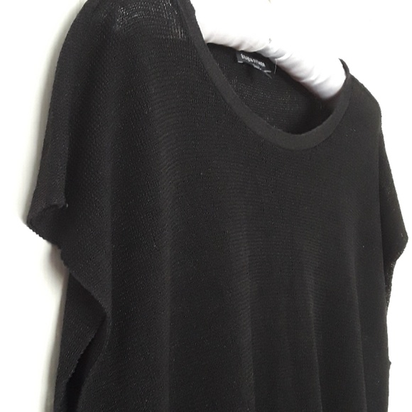 Eileen Fisher OVERSIZED boat neck black High- Low top XS - Picture 3 of 5